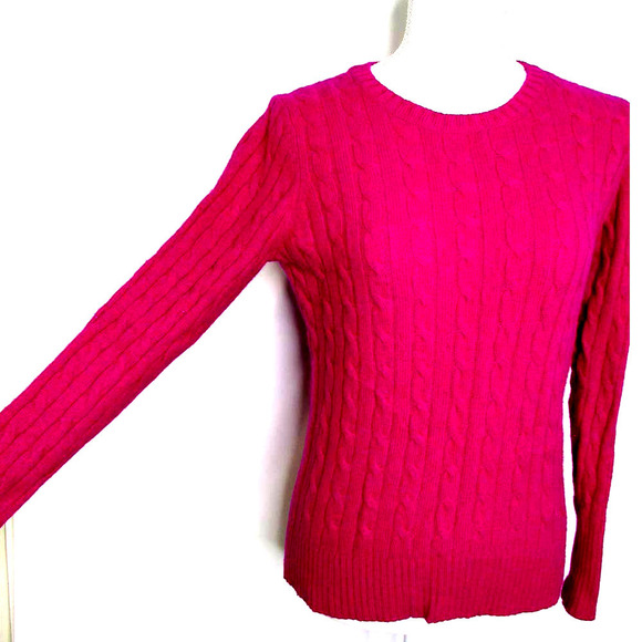 JCP Merino Wool Blend Scoop Neck Cable Sweater - Picture 3 of 10